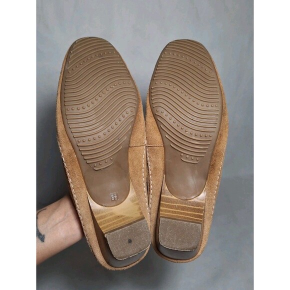 Merona Sox-Tab Heeled Brown Leather Mules Clogs Slip on Shoes Women's 8.5 - Picture 7 of 8